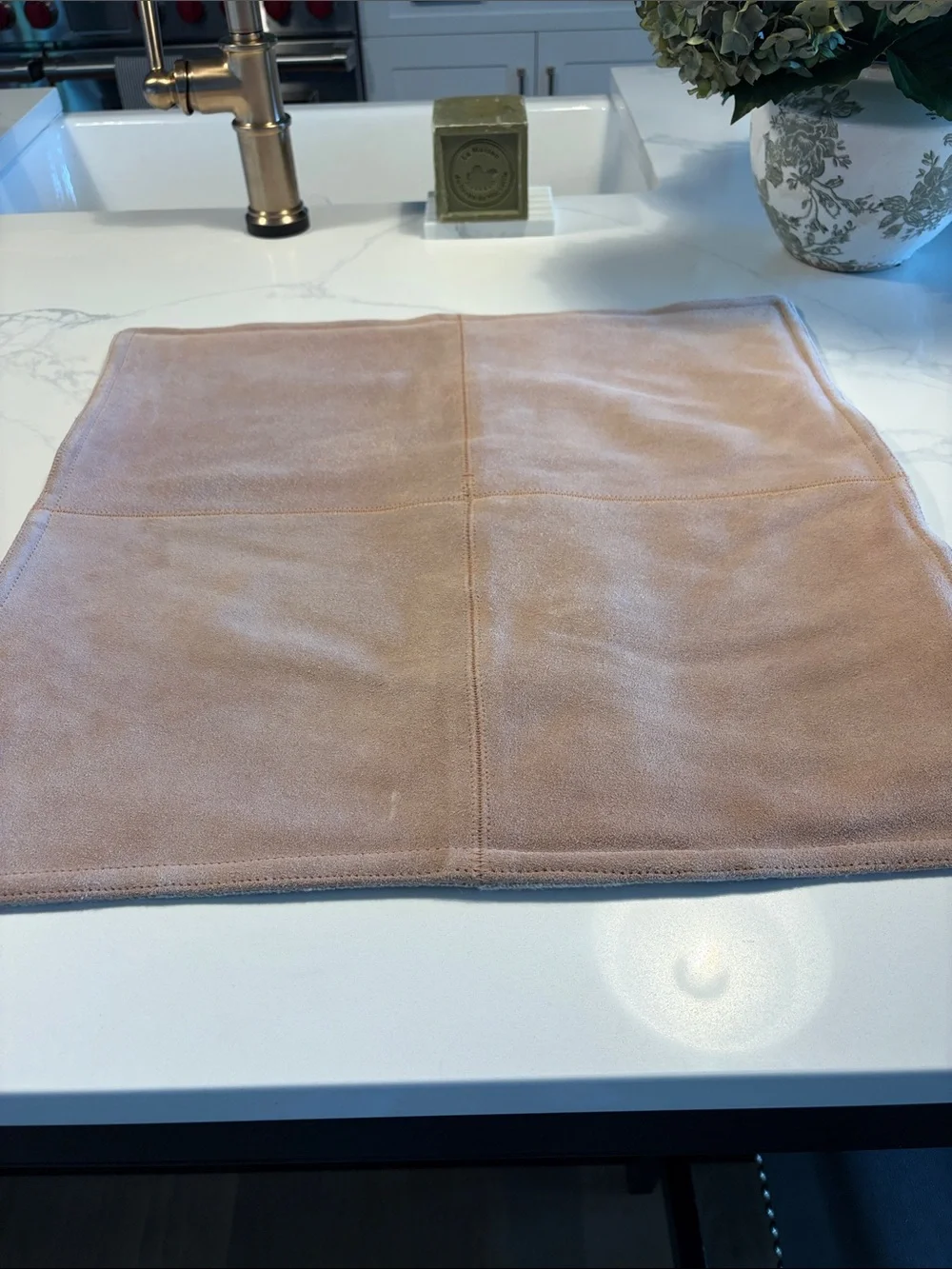 Pottery Barn Soft Suede Pillow Cover in Rosewood 20 x 20